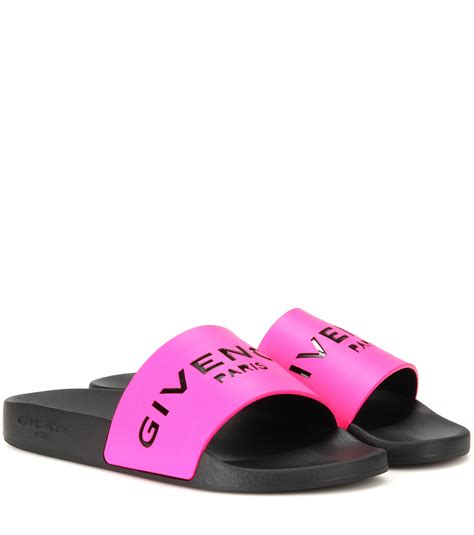 pink and white givenchy slides